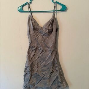H&M Light Silver Satin Slip Dress